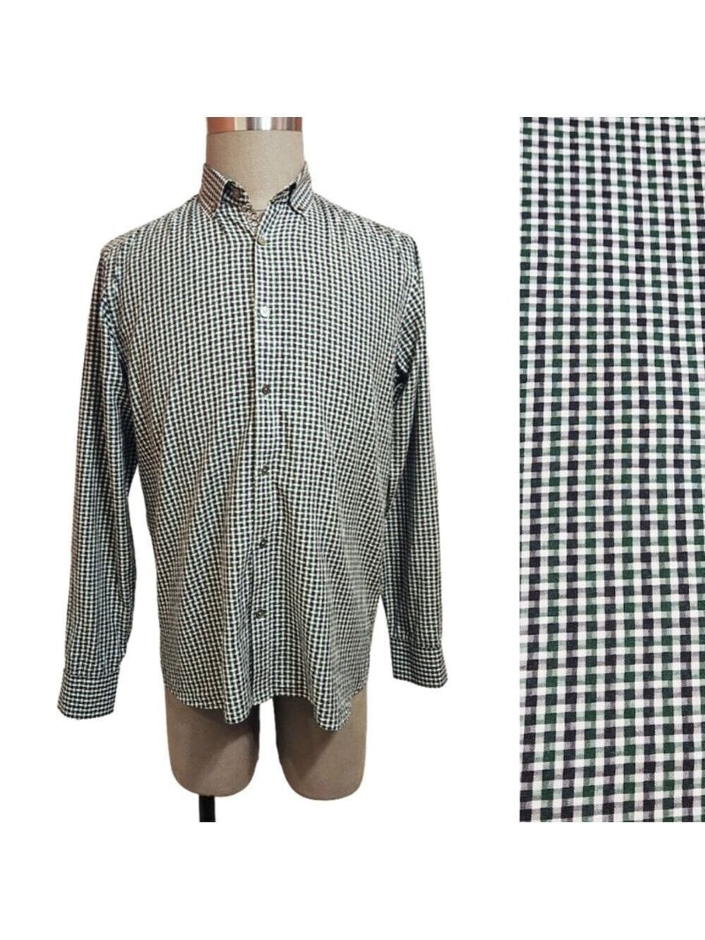 Ted Baker Gingham Cotton Dress Shirt Large